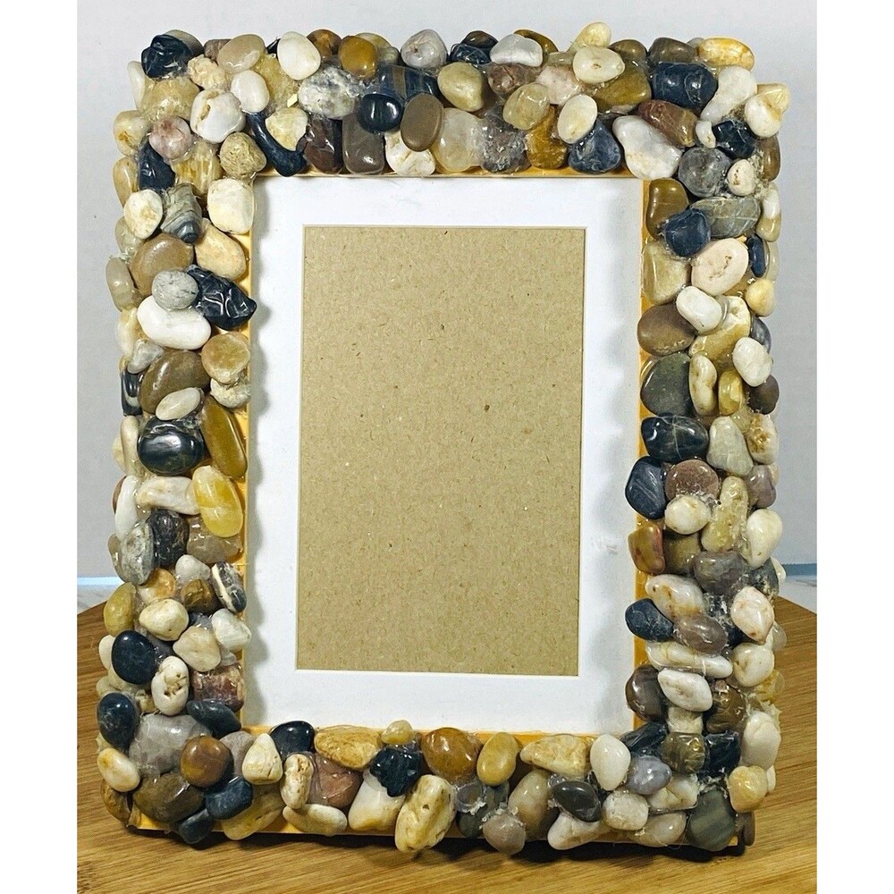 Handmade Lake stone photo frame 10”x8” ( pic 6.5”x4.5”)